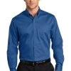 Port Authority Shirts: Men's S663 TB True Blue Button Down SuperPro Twill Shirt 1 Port Authority Shirts: Men's S663 TB True Blue Button Down SuperPro Twill Shirt -Work Attire Shop 7607 trueblue 1 s663truebluemodelfront3 337w