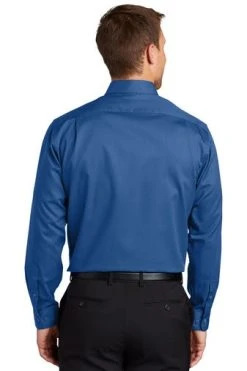 Port Authority Shirts: Men's S663 TB True Blue Button Down SuperPro Twill Shirt -Work Attire Shop 7607 trueblue 2 s663truebluemodelback3 337w