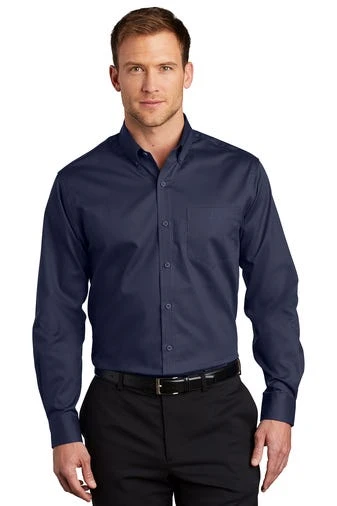 Port Authority Shirts: Men's S663 TNY True Navy Button Down SuperPro Twill Shirt 3 Port Authority Shirts: Men's S663 TNY True Navy Button Down SuperPro Twill Shirt