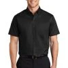Port Authority Shirts: Men's S664 BLK Black Button Down Short Sleeve SuperPro Twill Shirt 2 Port Authority Shirts: Men's S664 BLK Black Button Down Short Sleeve SuperPro Twill Shirt -Work Attire Shop 7608 black 1 s664blackmodelfront3 337w