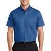 Port Authority Shirts: Men's S664 TBLU True Blue Button Down Short Sleeve SuperPro Twill Shirt -Work Attire Shop 7608 trueblue 1 s664truebluemodelfront3 337w
