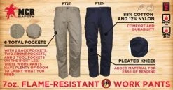 MCR Safety: Men's PT2N Navy Flame Resistant FR Navy Work Pants -Work Attire Shop 7 ounce flame resistant fr work pants 1