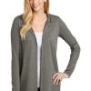 District Cardigans: Women's DT156 GYFST Grey Frost Perfect Tri Hooded Cardigan