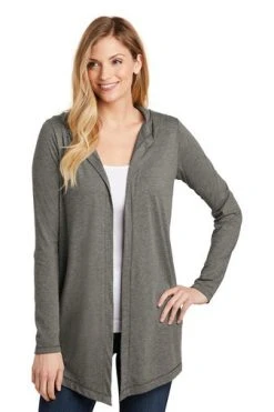 District Cardigans: Women's DT156 GYFST Grey Frost Perfect Tri Hooded Cardigan