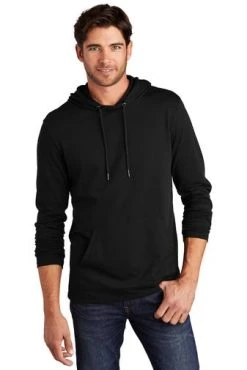 District Sweatshirts: Men's DT571 BLK Black Featherweight French Terry Hoodie