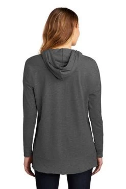 District Sweatshirts: Women's DT671 WC Washed Coal Featherweight French Terry Hoodie -Work Attire Shop 9748 washedcoal 2 dt671washedcoalmodelback 337w
