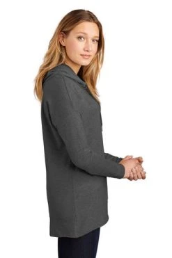 District Sweatshirts: Women's DT671 WC Washed Coal Featherweight French Terry Hoodie -Work Attire Shop 9748 washedcoal 3 dt671washedcoalmodelside 337w