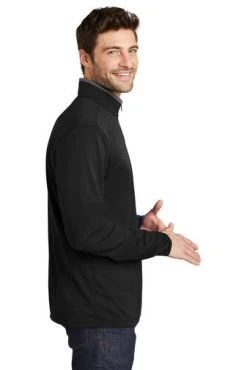 Port Authority Shirts: Men's K584 BSTG Black Steel Grey Silk Touch Performance 1/4-Zip Shirt -Work Attire Shop 9771 blacksteelgy 3 k584blacksteelgymodelside 337w
