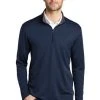 Port Authority Shirts: Men's K584 NVSG Navy Steel Grey Silk Touch Performance 1/4-Zip Shirt 1 Port Authority Shirts: Men's K584 NVSG Navy Steel Grey Silk Touch Performance 1/4-Zip Shirt -Work Attire Shop 9771 navysteelgry 1 k584navysteelgrymodelfront 337w