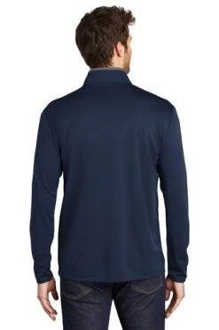 Port Authority Shirts: Men's K584 NVSG Navy Steel Grey Silk Touch Performance 1/4-Zip Shirt -Work Attire Shop 9771 navysteelgry 2 k584navysteelgrymodelback 337w