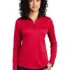 Port Authority Shirts: Women's LK584 RDBK Red Black Silk Touch Performance 1/4-Zip Shirt 2 Port Authority Shirts: Women's LK584 RDBK Red Black Silk Touch Performance 1/4-Zip Shirt -Work Attire Shop 9772 redblack 1 lk584redblackmodelfront 337w