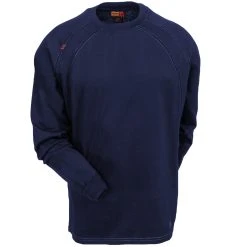 Ariat Work FR Shirts: 10012256 Moisture-Wicking FR Men's Navy Blue Crew Work Shirt -Work Attire Shop ariat 10012256 nvy f 01