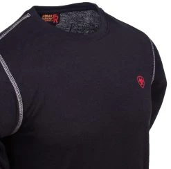 Ariat Work FR Shirts: Men's Polartec FR 10014892 Black Baselayer Shirt