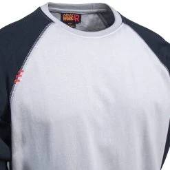 Ariat Work FR Shirts: Men's Baseball 10018439 Grey/Black Crew Neck Tee