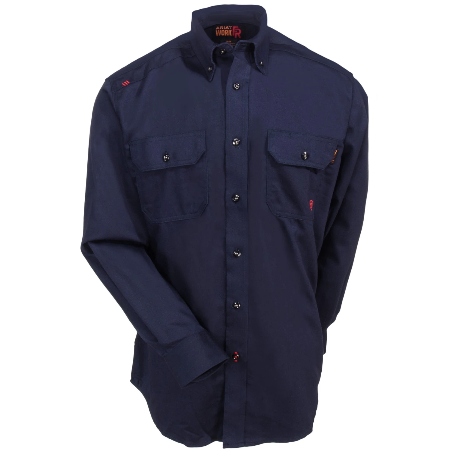 Ariat Work FR Shirts: 10018816 Solid Navy FR Long-Sleeve Men's Button-Down Work Shirt 4 Ariat Work FR Shirts: 10018816 Solid Navy FR Long-Sleeve Men's Button-Down Work Shirt - Image 2