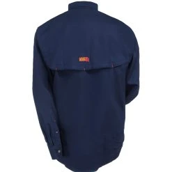 Ariat Work FR Shirts: FR Solid Vent 10019062 Men's Navy Blue Button-Down Long-Sleeve Shirt -Work Attire Shop ariat 10019062 b 01