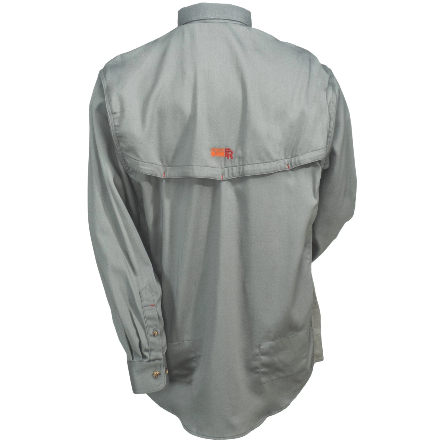 Ariat Work FR Shirts: Men's 10019063 FR Solid Vented Long-Sleeve Button-Down Silver Shirt 5 Ariat Work FR Shirts: Men's 10019063 FR Solid Vented Long-Sleeve Button-Down Silver Shirt - Image 3