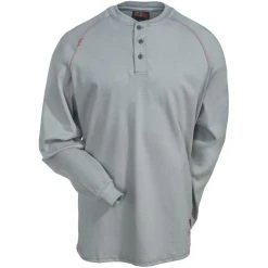 Ariat Shirts: Men's 10013519 Flame-Resistant Long-Sleeve Silver Fox Henley Shirt -Work Attire Shop ariat fr 10013519 f 01