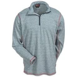 Ariat Shirts: Men's 10014377 Grey Flame-Resistant Polartec Quarter-Zip Shirt -Work Attire Shop ariat fr 10014377 f 01
