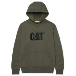 Caterpillar Sweatshirts: Men's W10646 13037 Army Moss Heather Trademark Hooded Sweatshirt