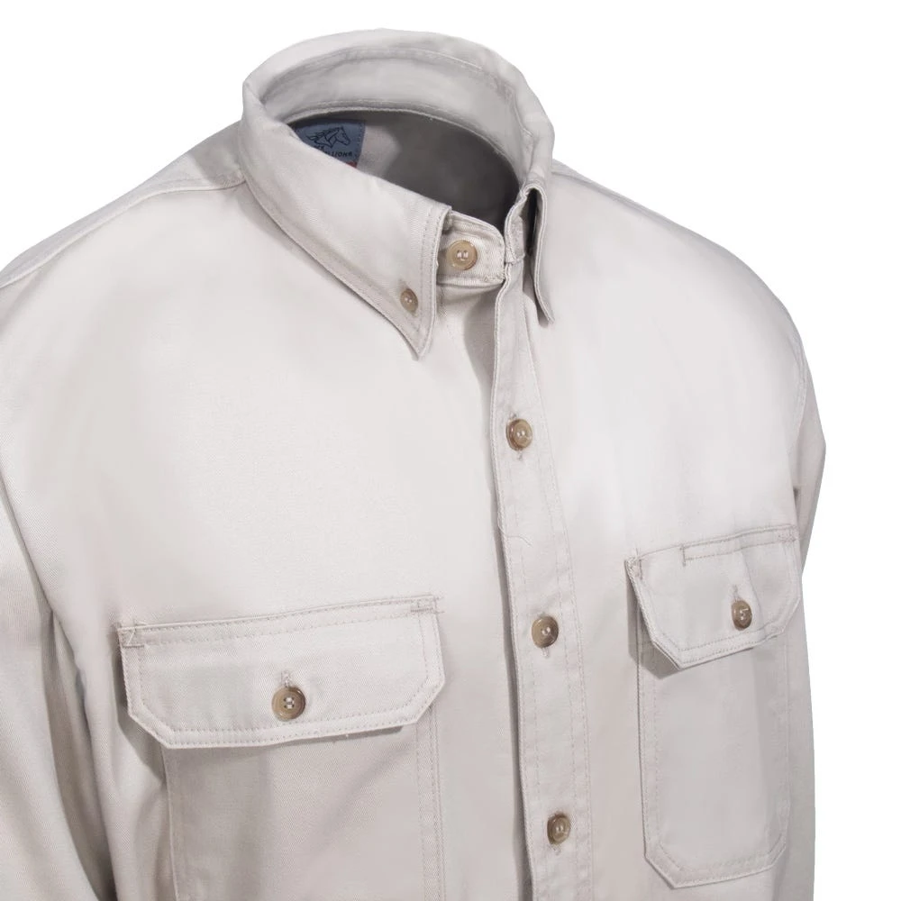 Black Stallion Shirts: Men's WF2110 ST Flame-Resistant TruGuard 300 FR Khaki Long-Sleeve Button-Down Shirt 4 Black Stallion Shirts: Men's WF2110 ST Flame-Resistant TruGuard 300 FR Khaki Long-Sleeve Button-Down Shirt - Image 2