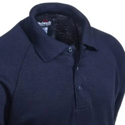 Bulwark Shirts: Men's SMP2 NV Navy Flame-Resistant Long Sleeve Polo Shirt