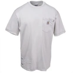 Carhartt Force Shirts: Men's Force Grey 100234 051 Flame Resistant Short Sleeve Shirt -Work Attire Shop carhartt 100234 051 f 01