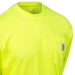 Carhartt Force Shirts: Men's Force 100494 323 Lime Hi Vis Moisture Wicking Work Shirt