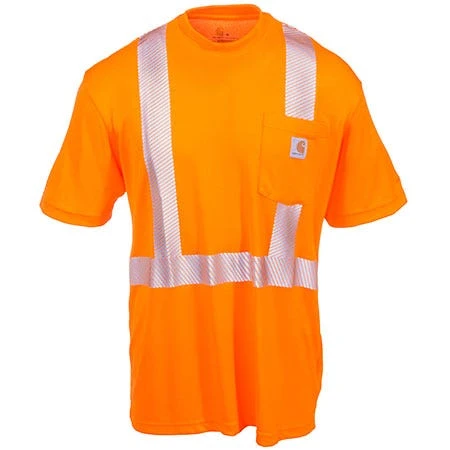 Carhartt Force Shirts: Men's Force Orange 100495 824 Hi Vis Short Sleeve Work Shirt 4 Carhartt Force Shirts: Men's Force Orange 100495 824 Hi Vis Short Sleeve Work Shirt - Image 2