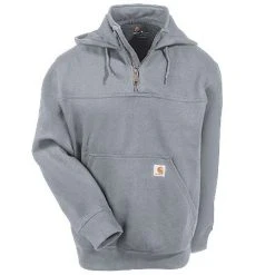 Carhartt Sweatshirts: Men's Heather Grey 100617 034 Rain Defender Hooded Sweatshirt 10 Carhartt Sweatshirts: Men's Heather Grey 100617 034 Rain Defender Hooded Sweatshirt -Work Attire Shop carhartt 100617 472 htr f 01