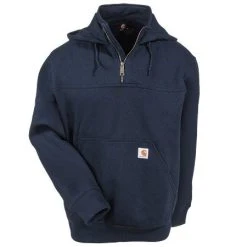 Carhartt Sweatshirts: Men's 100617 472 Rain Defender Paxton Hooded Sweatshirt -Work Attire Shop carhartt 100617 472 nvy f 01