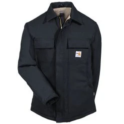 Carhartt Coats: Men's 101618 001 Flame Resistant Cotton Duck Lined Coat -Work Attire Shop carhartt 101618 001 f 01