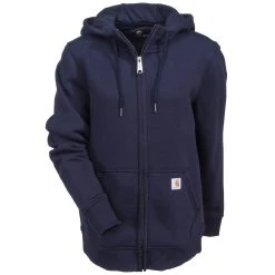 Carhartt Sweatshirts: Women's Heavyweight Clarksburg Navy 102788 412 Full-Zip Hoodie -Work Attire Shop carhartt 102788 412 f 01