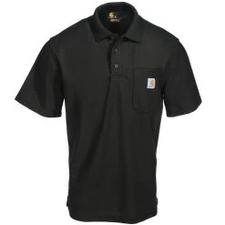 Carhartt Shirts: Men's K570 BLK Black Contractor's Work Pocket Polo Shirt -Work Attire Shop carhartt k570 blk f 01