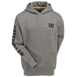 CAT Apparel Sweatshirts: Men's 1910709 004 Grey Hooded Trademark Banner Sweatshirt 9 CAT Apparel Sweatshirts: Men's 1910709 004 Grey Hooded Trademark Banner Sweatshirt -Work Attire Shop cat 1910709 004 f 01