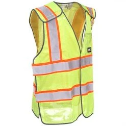CAT Apparel Vests: 1322029 407 Hi Vis Yellow 5 Point Breakaway Safety Vest -Work Attire Shop cat apparel 1322029 407 r 01