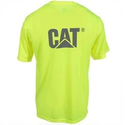 CAT Apparel Shirts: Men's Hi Vis Yellow 1510499 407 Trademark Pocket Tee Shirt