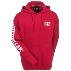 CAT Apparel Sweatshirts: Men's 1910709 155 Chili Pepper Red Hooded Sweatshirt -Work Attire Shop cat apparel 1910709 155 f 01