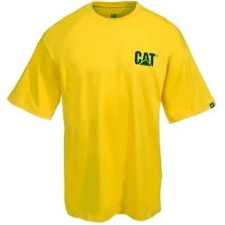 CAT Apparel Shirts: Men's W05324 555 Yellow Trademark Tee Shirt 7 CAT Apparel Shirts: Men's W05324 555 Yellow Trademark Tee Shirt -Work Attire Shop cat w05324 555 f 01