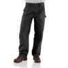 Carhartt Pants: Men's B136 BLK Black Washed Duck Double-Front Utility Work Pant -Work Attire Shop detail b136 blk p 1