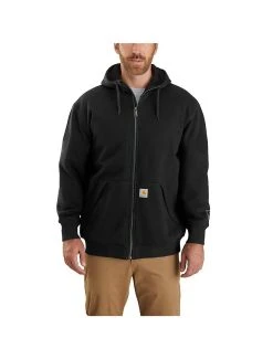 Carhartt Sweatshirts: Men's 104078 001 Black Midweight Rain Defender Thermal Lined Sweatshirt