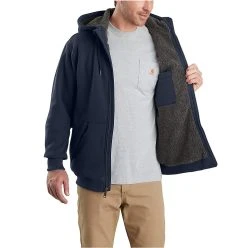 Carhartt Sweatshirt: Men's 103308 472 Navy Rain Defender Sherpa-Lined Full-Zip Sweatshirt -Work Attire Shop download 2022 05 06t131228.739