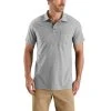 Carhartt Force Shirts: Men's 103569 034 Heather Grey Force Cotton Delmont Pocket Polo