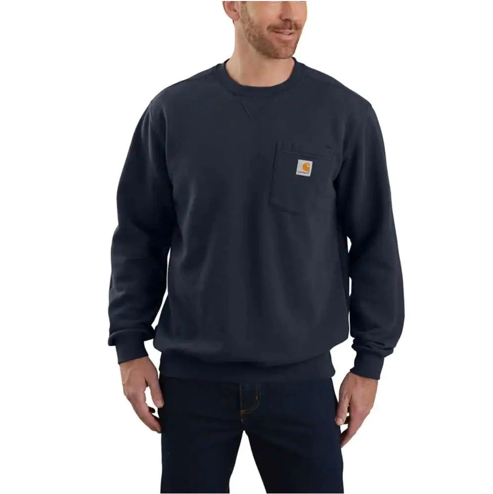 Carhartt Sweatshirts: Men's 103852 472 New Navy Crewneck Midweight Loose Fit Pocket Sweatshirt 2 Carhartt Sweatshirts: Men's 103852 472 New Navy Crewneck Midweight Loose Fit Pocket Sweatshirt