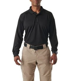 5.11 Tactical Shirts: Men's Performance Black Long Sleeve Polo Shirt 72049 019