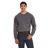 Ariat FR Shirts: Men's 10027889 Charcoal Heather Air Henley Shirt