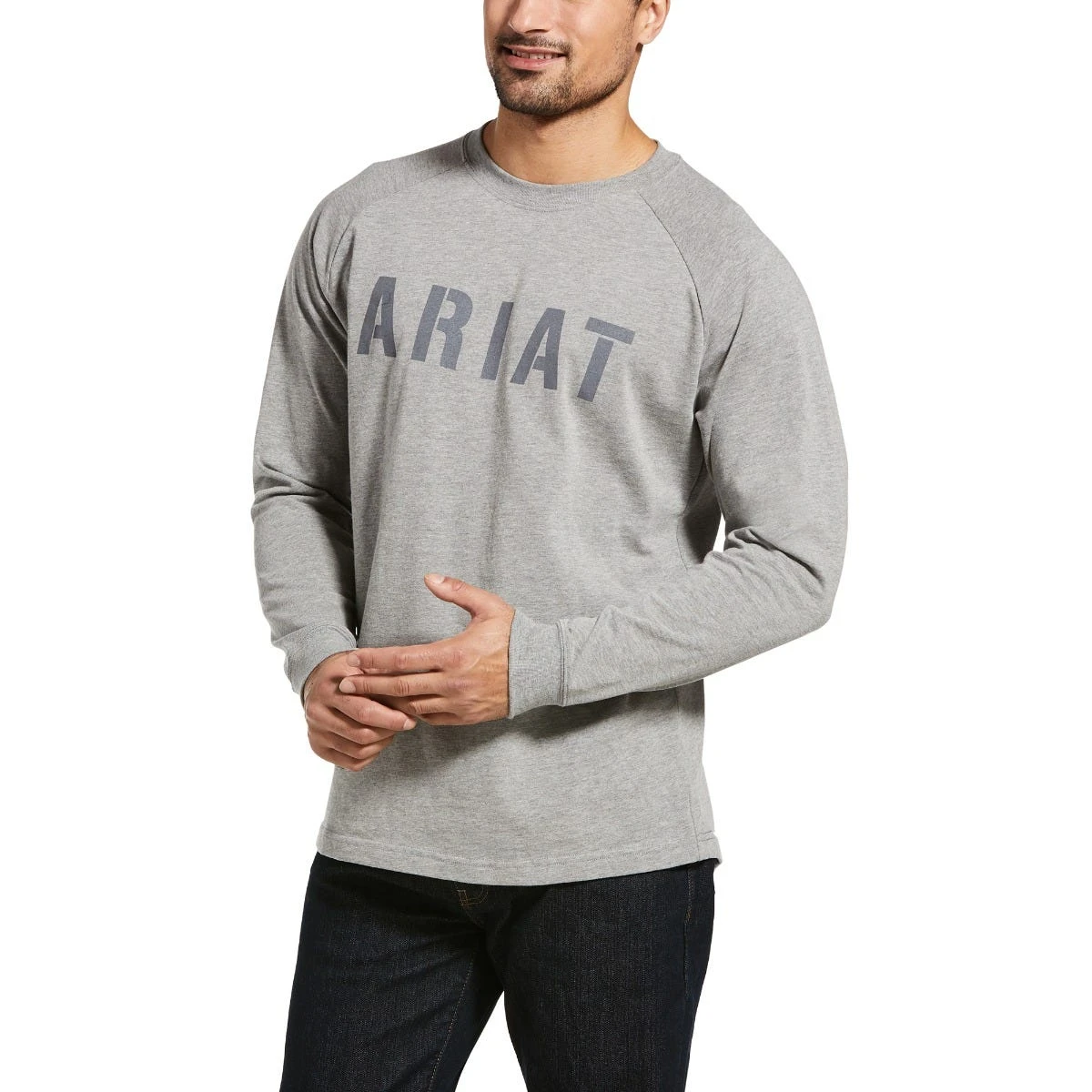 Ariat Rebar Shirt: Men's 10032849 Heather Grey Cotton Strong Block T-Shirt 4 Ariat Rebar Shirt: Men's 10032849 Heather Grey Cotton Strong Block T-Shirt - Image 2
