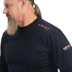 Ariat FR Shirts: Men's 10041479 Black Born For This T-Shirt -Work Attire Shop f22 mns work 10041479 detail01