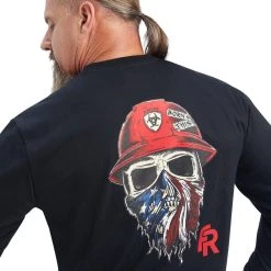 Ariat FR Shirts: Men's 10041479 Black Born For This T-Shirt -Work Attire Shop f22 mns work 10041479 detail02