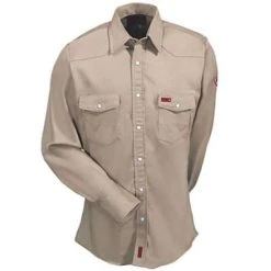Wrangler Shirts: Men's Khaki FR12140 Flame Resistant Shirt -Work Attire Shop fr70140 wranglerf 01 1